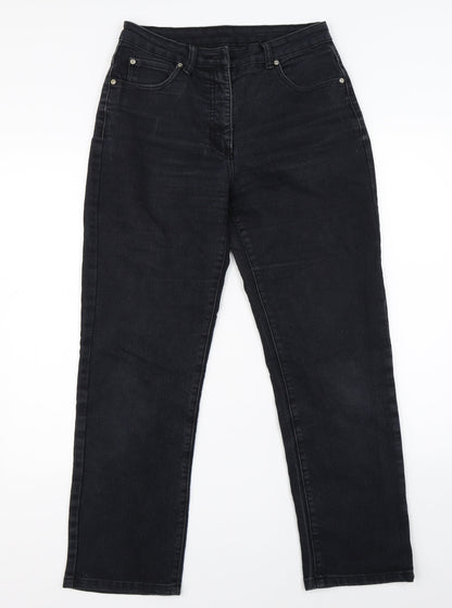 Preworn Womens Black  Denim Straight Jeans Size 30 in L28 in
