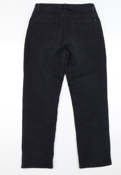Preworn Womens Black  Denim Straight Jeans Size 30 in L28 in