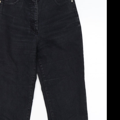 Preworn Womens Black  Denim Straight Jeans Size 30 in L28 in