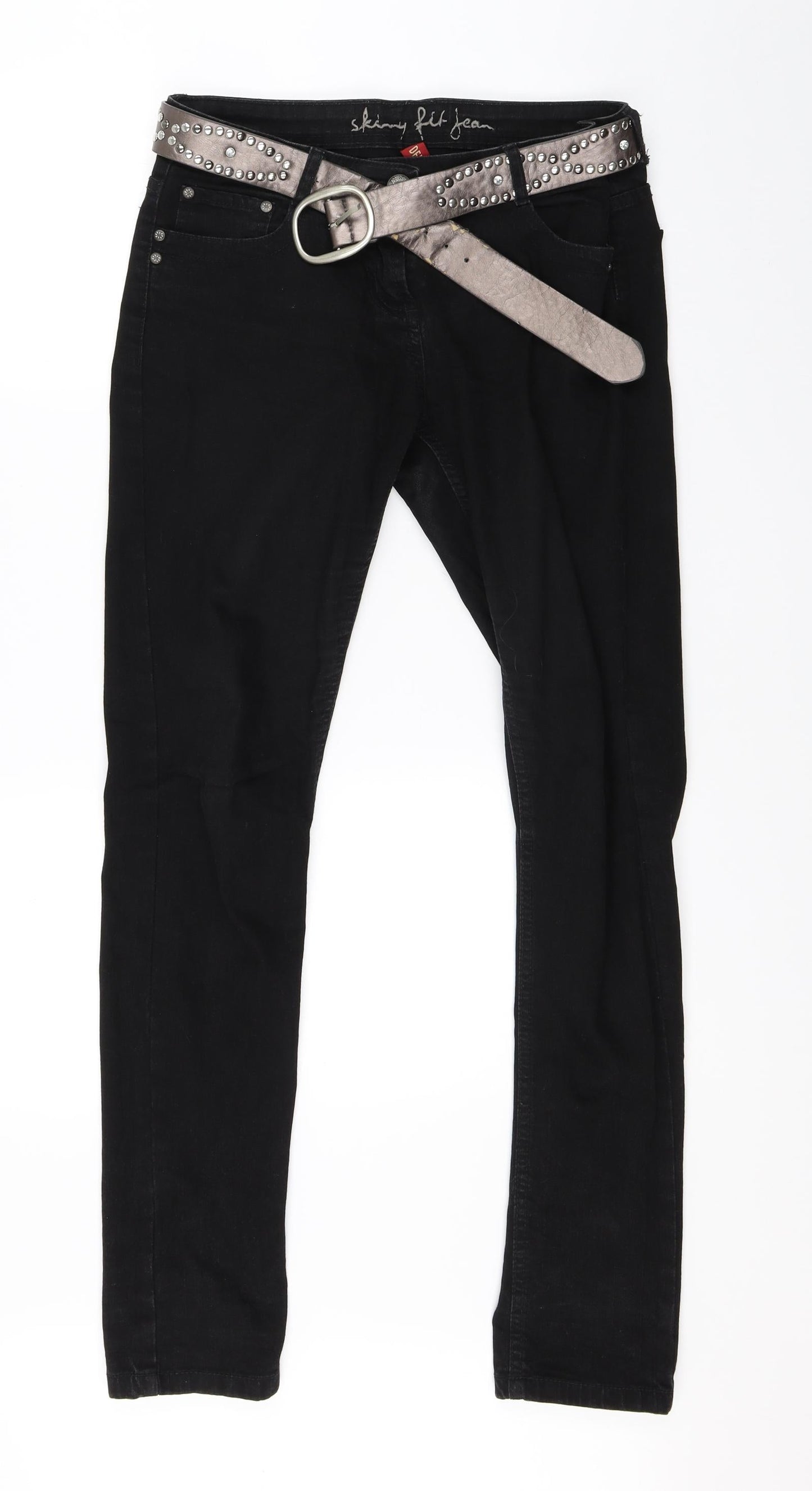 Denim Co Womens Black  Denim Straight Jeans Size 12 L30 in