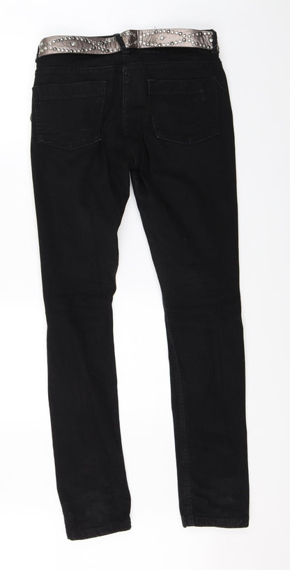 Denim Co Womens Black  Denim Straight Jeans Size 12 L30 in