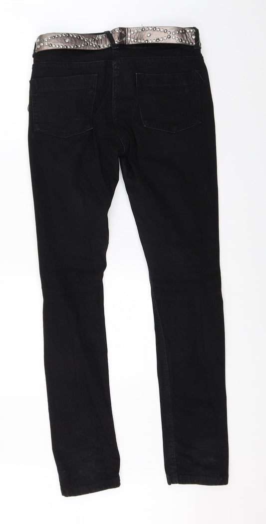 Denim Co Womens Black  Denim Straight Jeans Size 12 L30 in