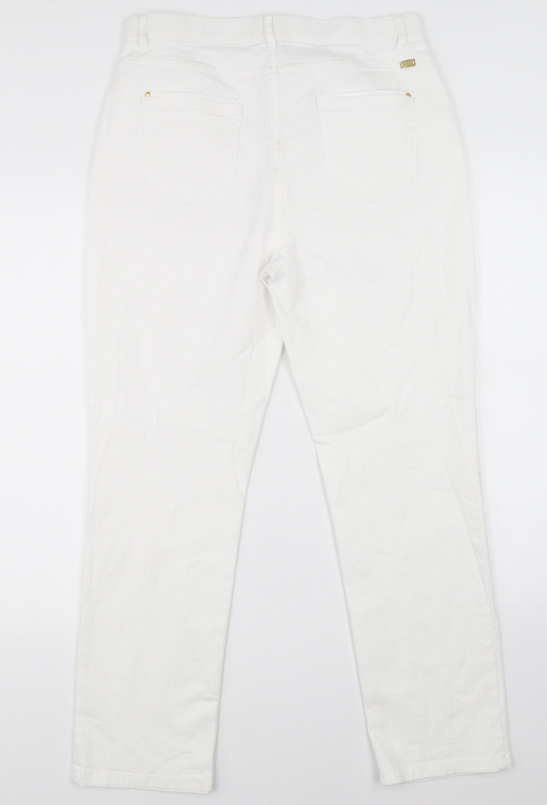 Classic Womens White  Denim Straight Jeans Size 32 in L27 in