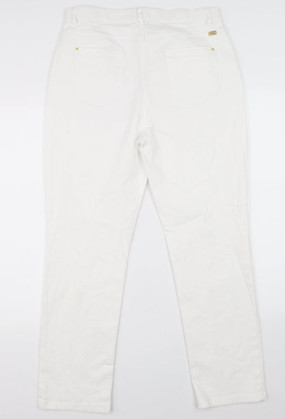 Classic Womens White  Denim Straight Jeans Size 32 in L27 in