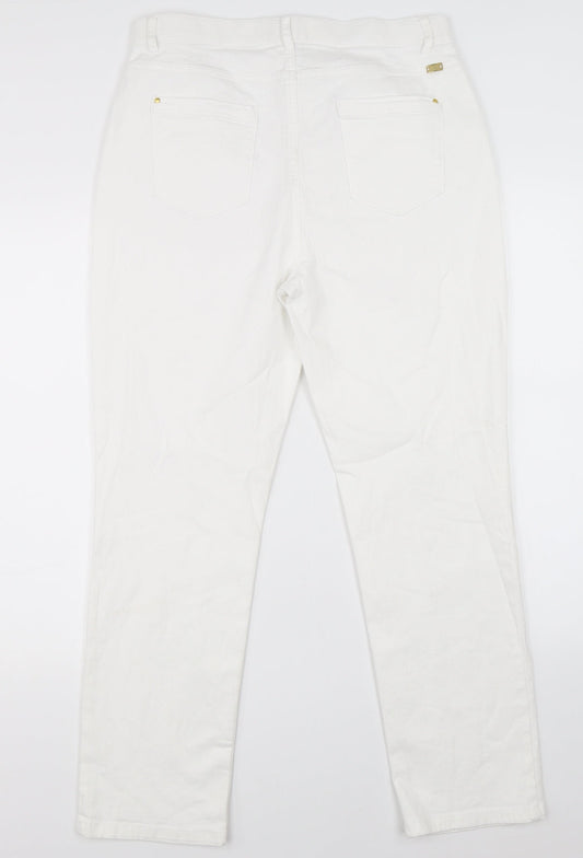 Classic Womens White  Denim Straight Jeans Size 32 in L27 in