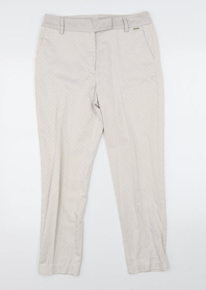 M&S Womens Ivory   Dress Pants Trousers Size 8 L23 in