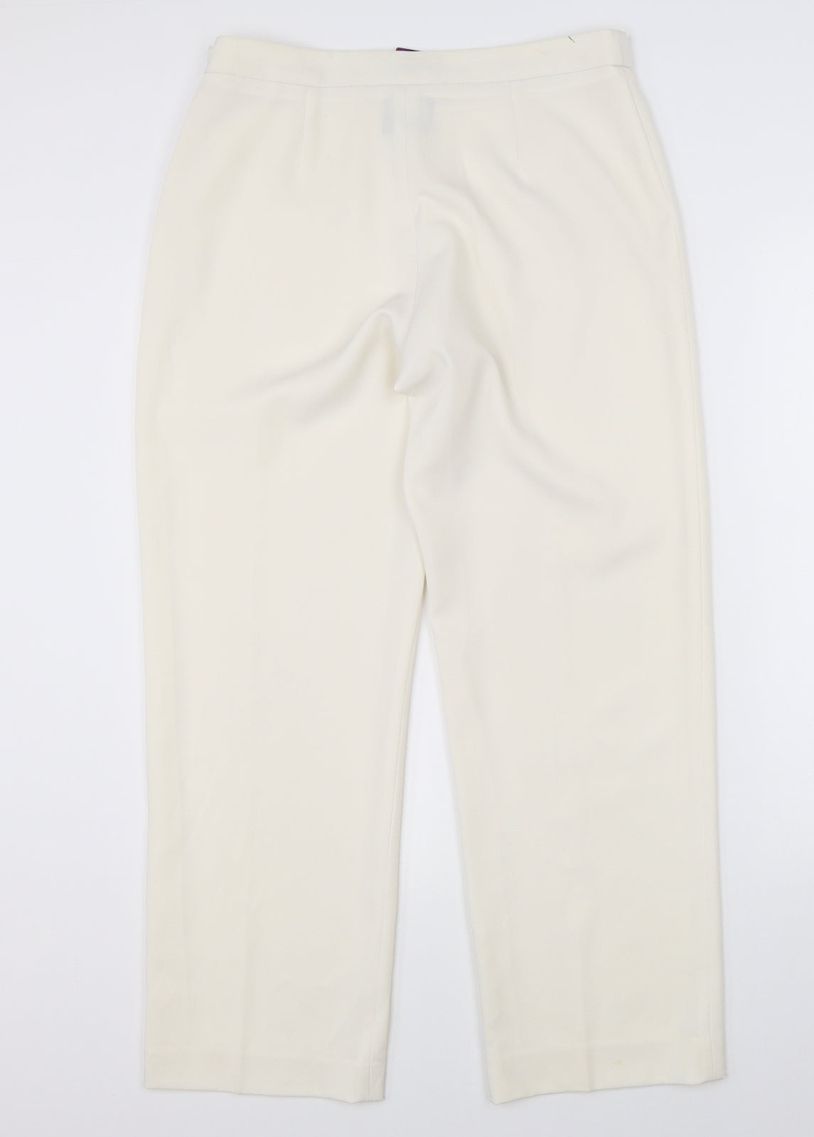 Womens UK Size 42 Punt Roma Regular Fit Dress Pants White Trousers