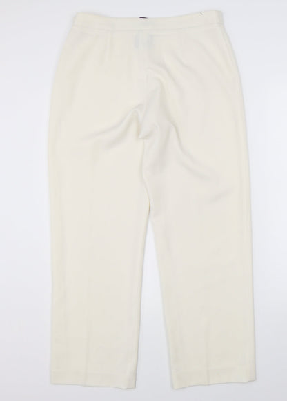 Womens UK Size 42 Punt Roma Regular Fit Dress Pants White Trousers