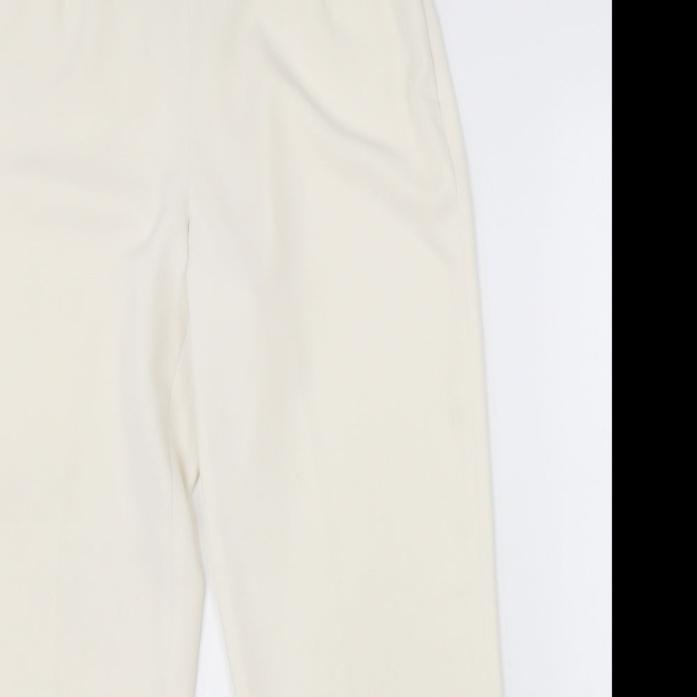 Womens UK Size 42 Punt Roma Regular Fit Dress Pants White Trousers