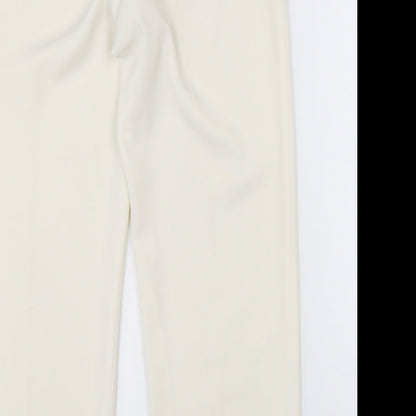 Womens UK Size 42 Punt Roma Regular Fit Dress Pants White Trousers