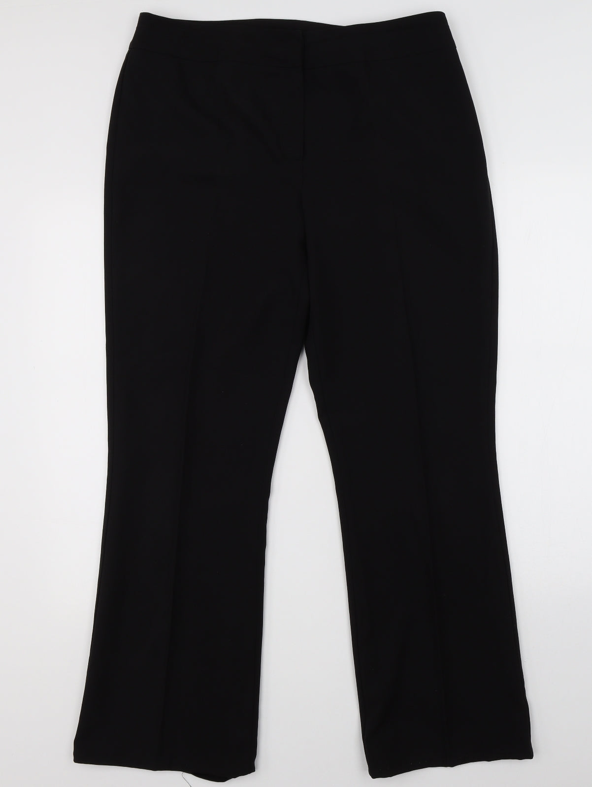 Womens UK Size 14 BHS Regular Fit Dress Pants Black Trousers
