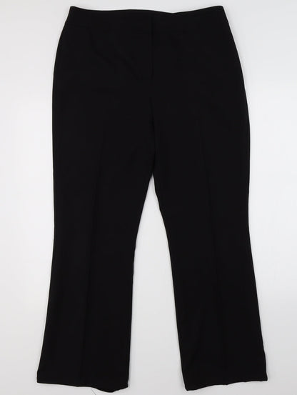 Womens UK Size 14 BHS Regular Fit Dress Pants Black Trousers