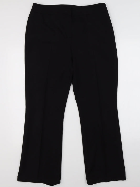 Womens UK Size 14 BHS Regular Fit Dress Pants Black Trousers