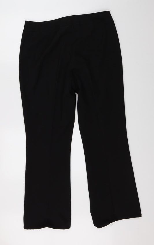 Womens UK Size 14 BHS Regular Fit Dress Pants Black Trousers
