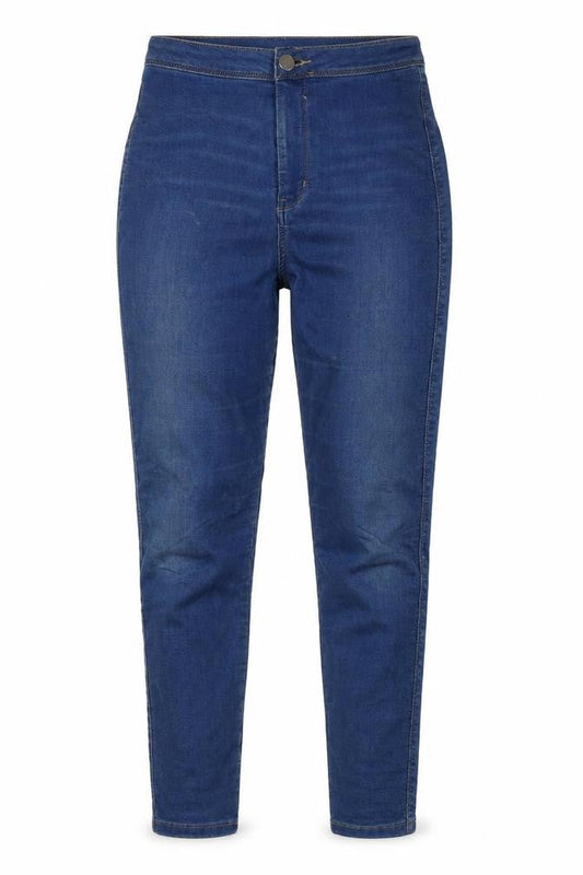Front view of ASOS women’s blue denim jegging jeans, size UK 30, in, 30-inch leg