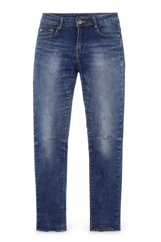Womens UK Size 26 in Miss Cherry Regular Fit Straight Blue Jeans
