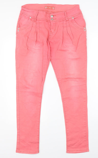 Womens UK Size 31 in Preworn Regular Fit Straight Pink Jeans