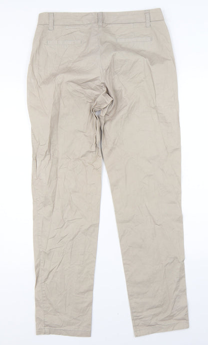 Womens UK Size 8 Blue Motion Regular Fit Chino Beige Trousers