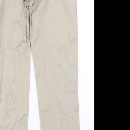 Womens UK Size 8 Blue Motion Regular Fit Chino Beige Trousers