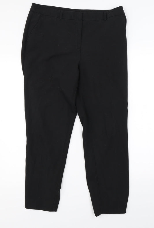 Womens UK Size 12 Dorothy Perkins Regular Fit Dress Pants Black Trousers
