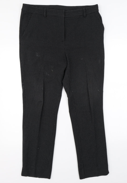 TU Womens Black Polka Dot  Dress Pants Trousers Size 14 L24 in