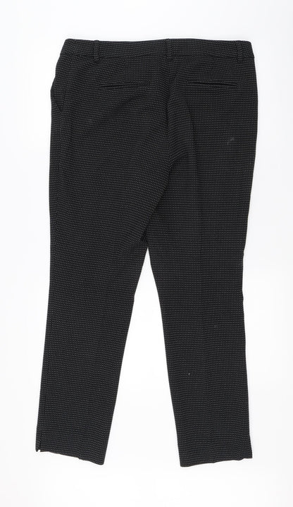 TU Womens Black Polka Dot  Dress Pants Trousers Size 14 L24 in