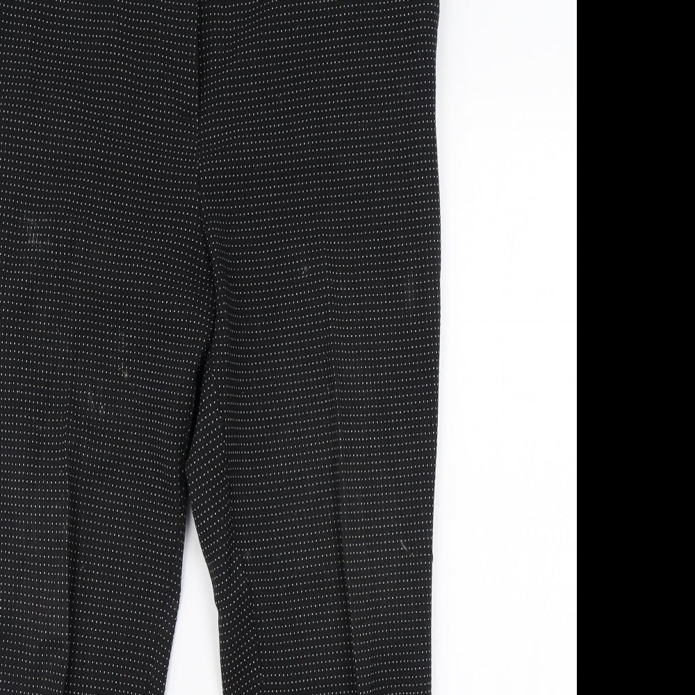 TU Womens Black Polka Dot  Dress Pants Trousers Size 14 L24 in