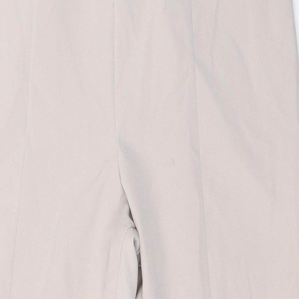 Womens UK Size 14 Boohoo Regular Fit Dress Pants Beige Trousers