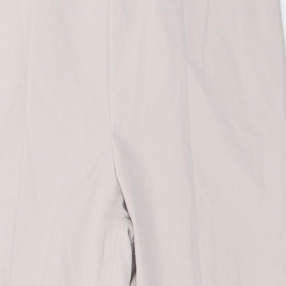 Womens UK Size 14 Boohoo Regular Fit Dress Pants Beige Trousers