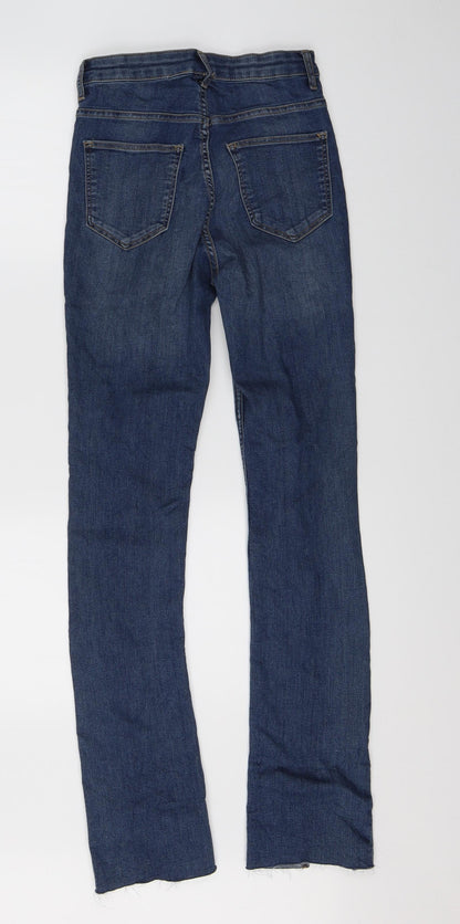 Womens UK Size 6 Preworn Regular Fit Straight Blue Jeans