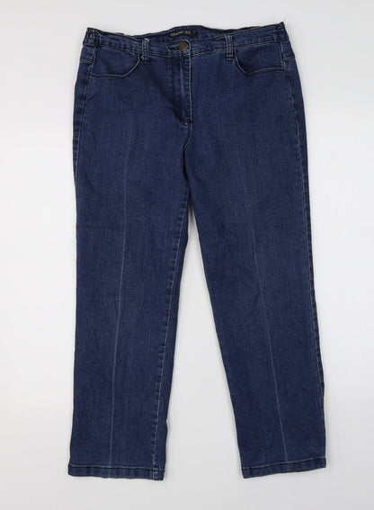 Womens UK Size 12 Preworn Regular Fit Straight Blue Jeans