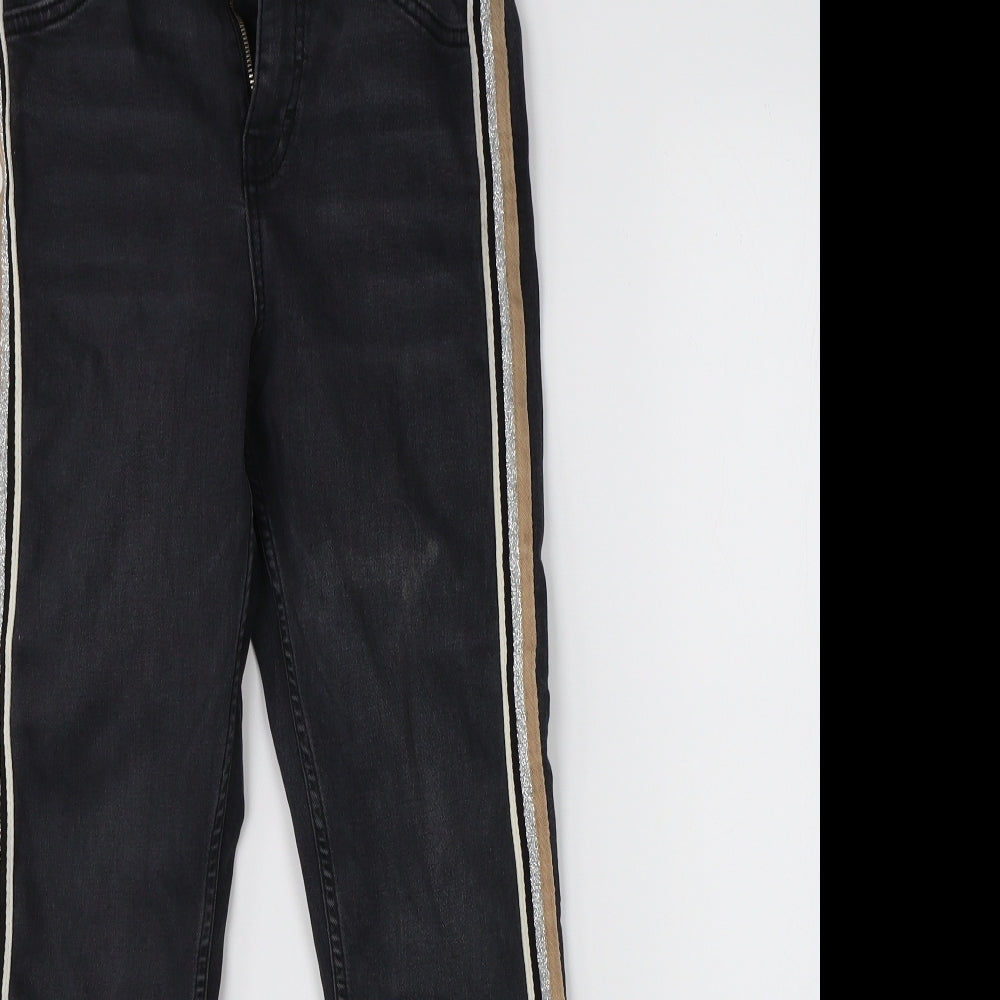 Topshop Womens Black  Denim Straight Jeans Size 25 in L30 in