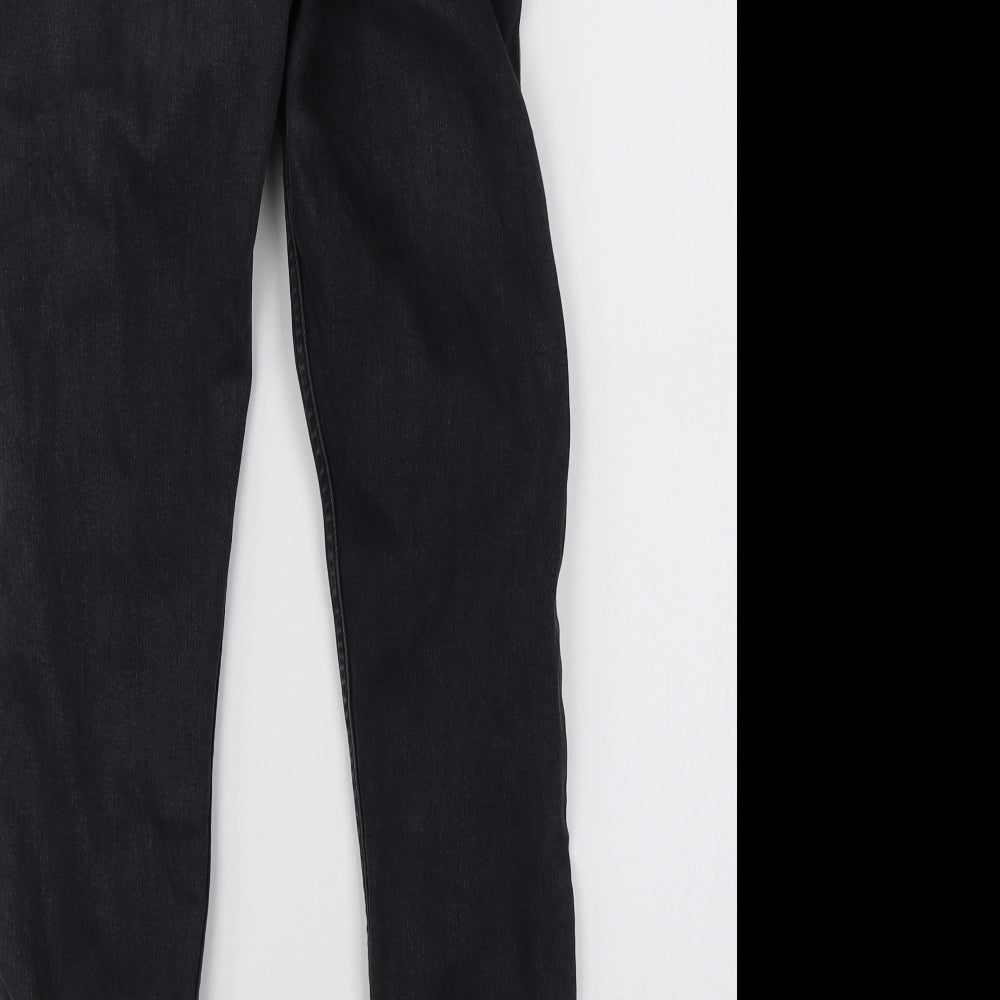 Topshop Womens Black  Denim Straight Jeans Size 25 in L30 in