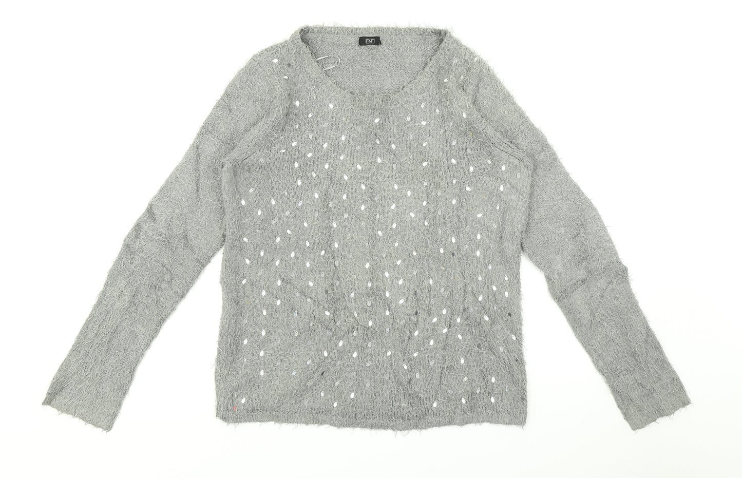 F&F Womens Grey   Pullover Jumper Size 10