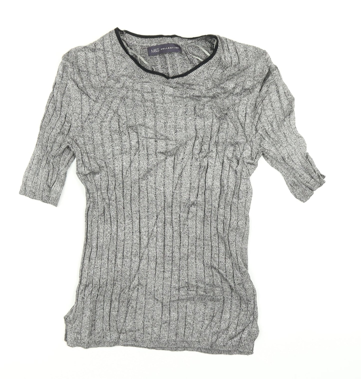 Womens UK Size 8 Marks and Spencer Grey Basic T-Shirt