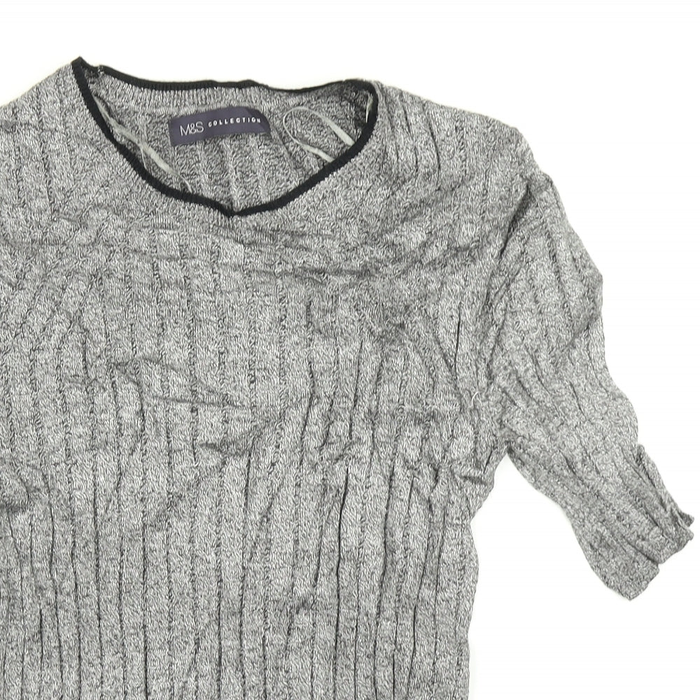 Womens UK Size 8 Marks and Spencer Grey Basic T-Shirt