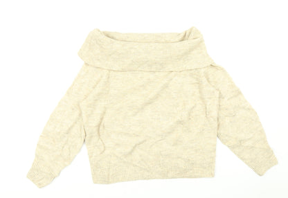 Womens UK Size XS H&M Beige Pullover Jumper