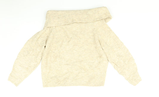 Womens UK Size XS H&M Beige Pullover Jumper