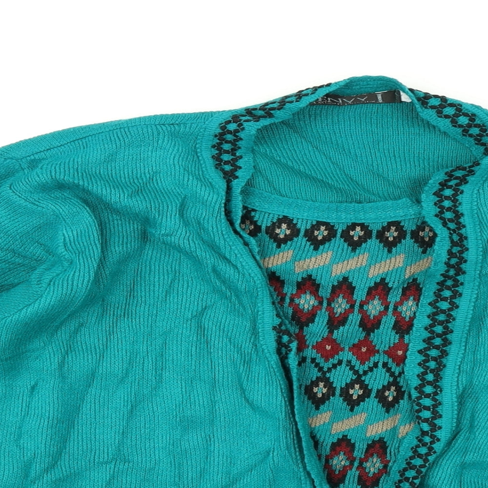 Envy Womens Green Argyle/Diamond   Jumper Size S