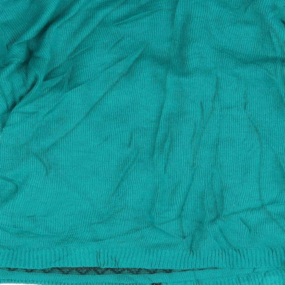 Envy Womens Green Argyle/Diamond   Jumper Size S