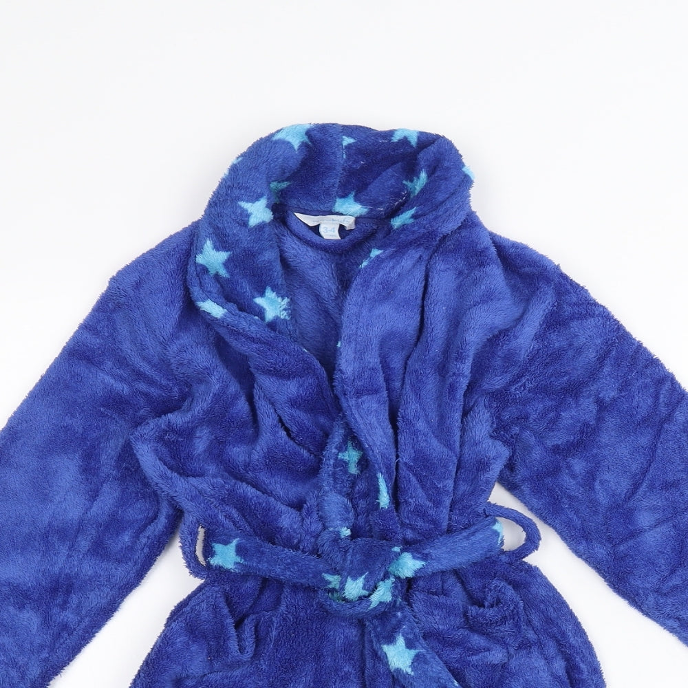 Purekids Boys Blue Solid   Robe Size 3-4 Years