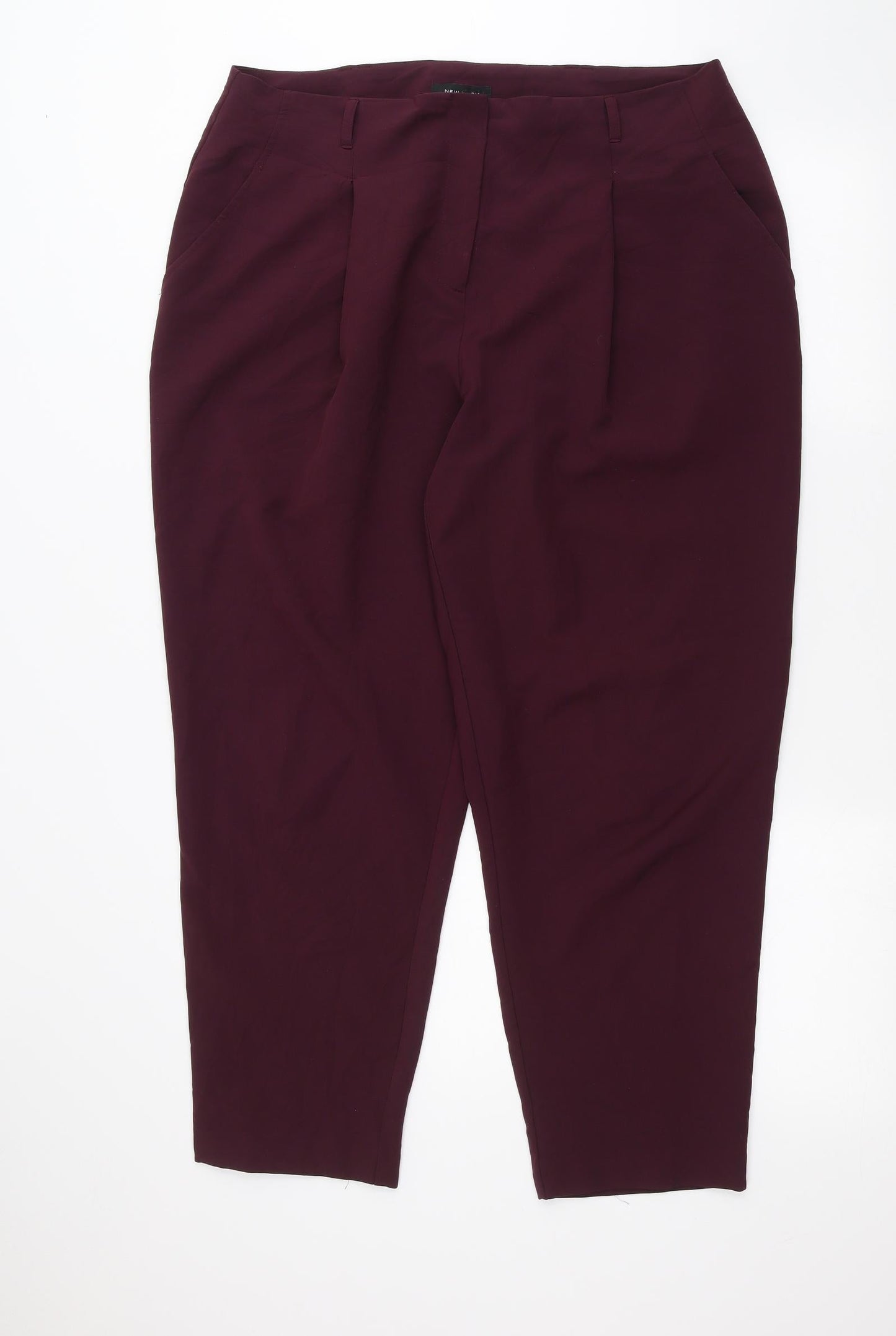 New Look Womens Red   Trousers  Size 16 L24 in