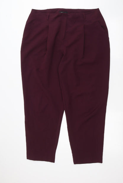 New Look Womens Red   Trousers  Size 16 L24 in
