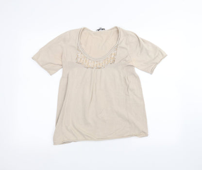 Womens UK Size M Kookai Brown Basic T-Shirt