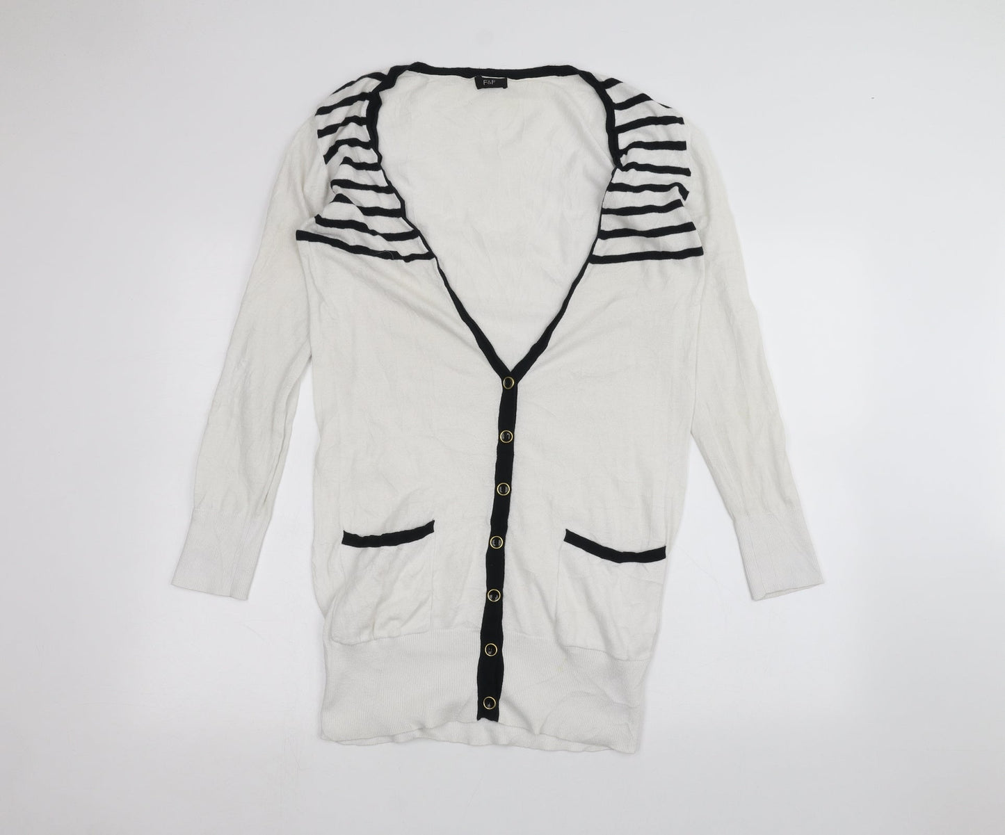 F&F Womens White   Cardigan Jumper Size 14