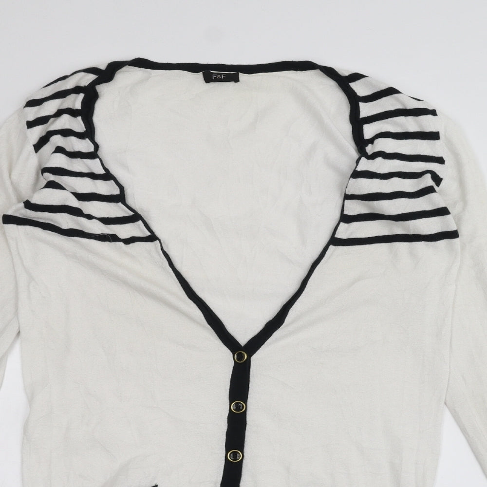 F&F Womens White   Cardigan Jumper Size 14