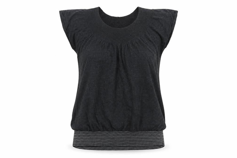 Womens UK Size L Aphorism Grey Basic T-Shirt