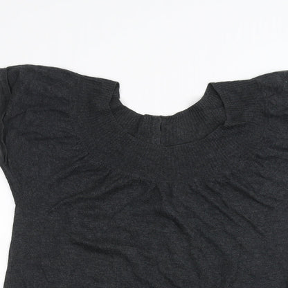 Womens UK Size L Aphorism Grey Basic T-Shirt