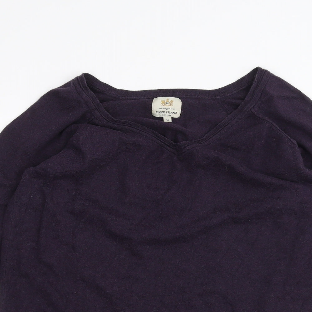 Womens UK Size 16 River Island Purple Pullover Jumper