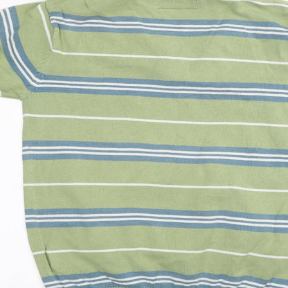 JM sport Mens Green Striped   Polo Size M